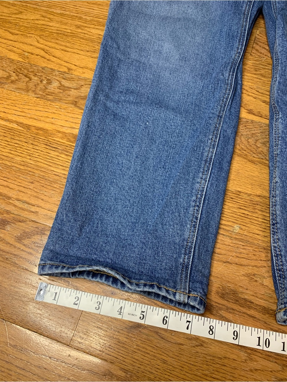 OLD NAVY Blue High Waisted Wide Leg Jeans Size 12 Light Distressing - Picture 8 of 8